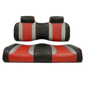 MadJax&reg; Tsunami Shockjet–Liquid Silver w/ Hot Rod Red Club Car Precedent Front Seat Cushions (Years 2004-2011)