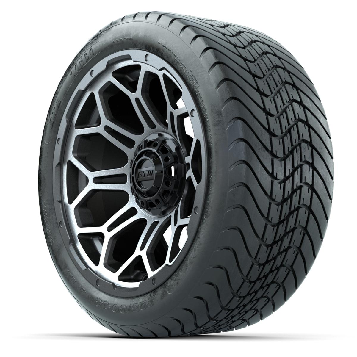 Set of (4) 14 in GTW Bravo Wheels with 225/30-14 Mamba Street Tires