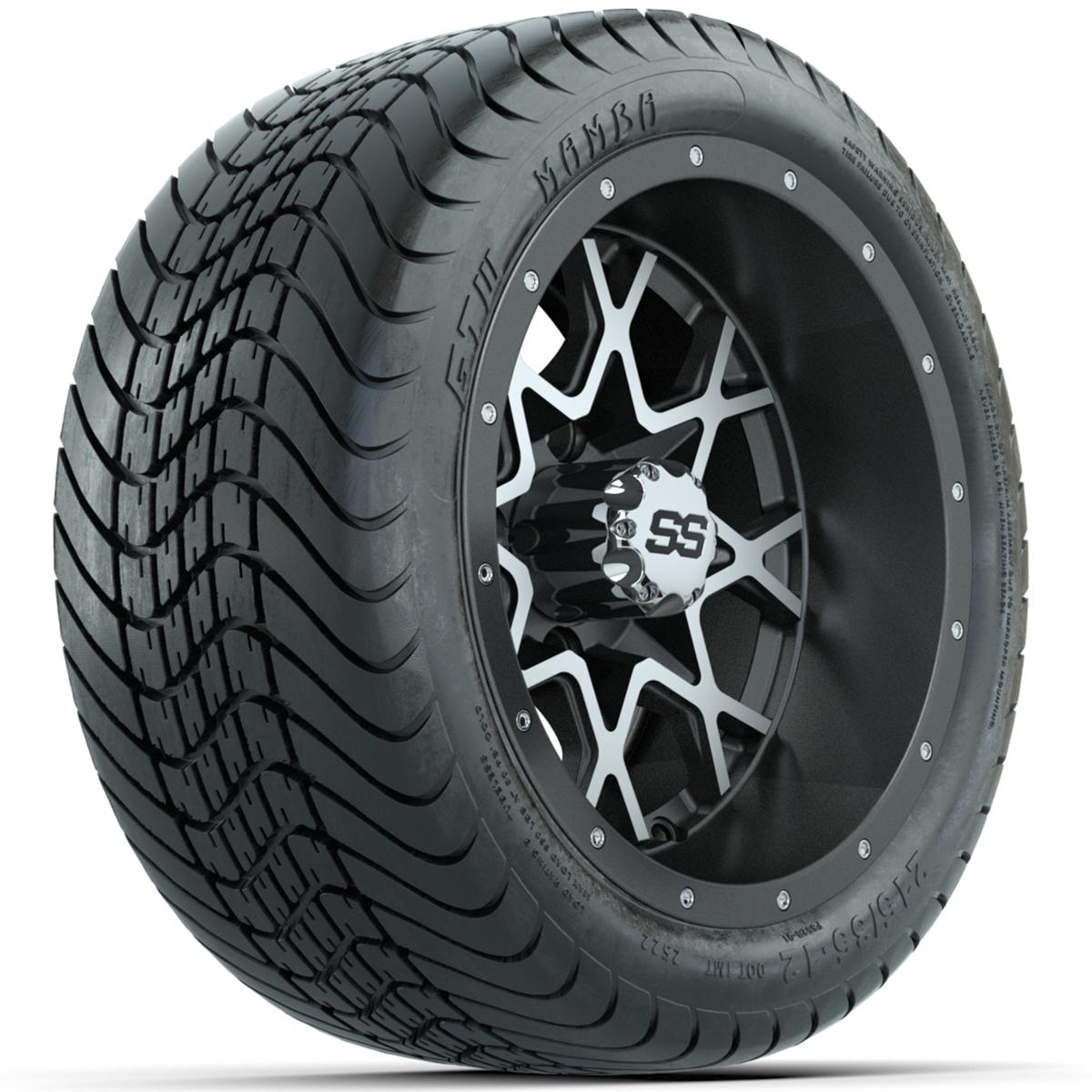 Set of (4) 12 in GTW Vortex Wheels with 215/35-12 GTW Mamba Street Tires