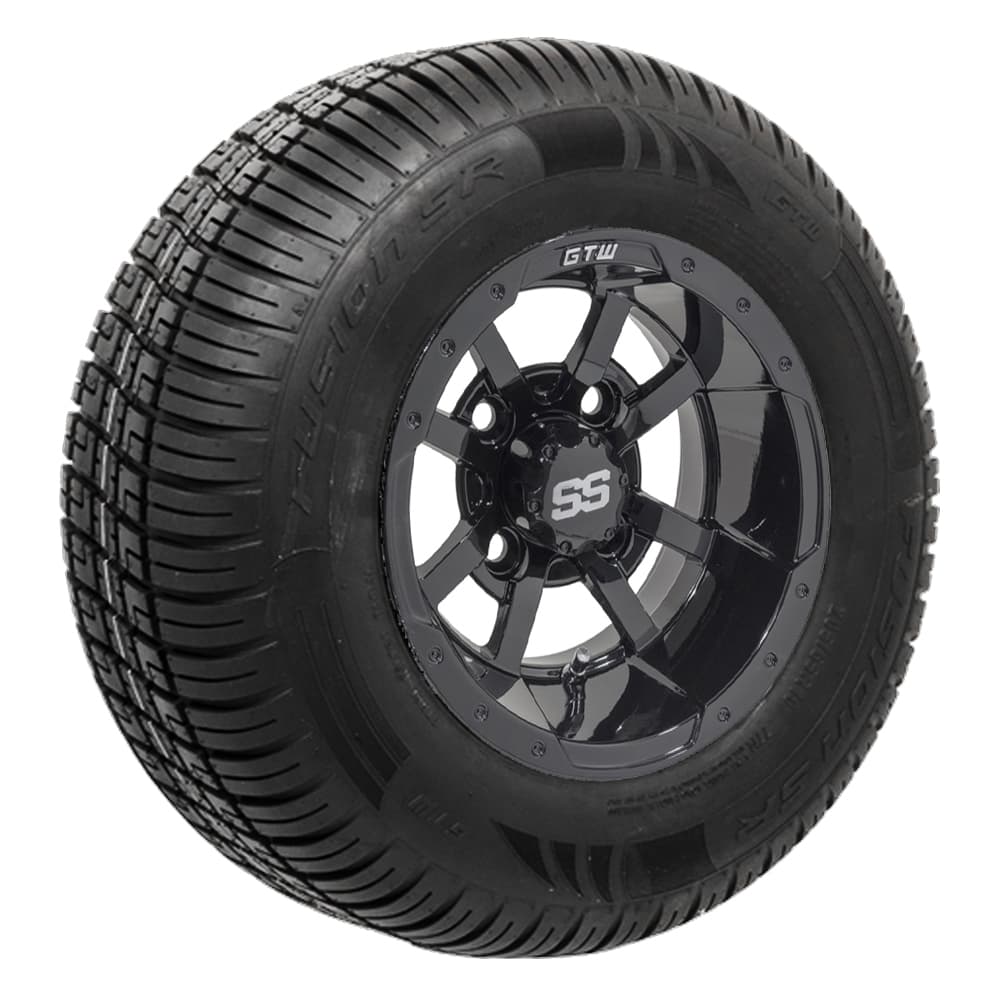GTW Storm Trooper Black Wheels with 20in Fusion DOT Approved Street Tires - 10 Inch