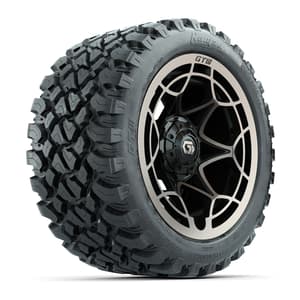 GTW&reg; Nexus Black with Bronze Face 14 in Wheels with 23X10-R14 Nomad Steel Belt Radial All-Terrain Tires – Full Set