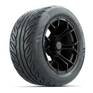 GTW Spyder Matte Black 14 in Wheels with 255/45-R14 Fusion GTR Street Tires – Full Set