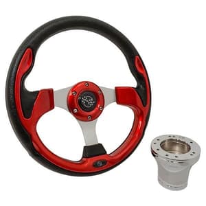 Club Car Precedent Red Rally Steering Wheel Kit 04-up