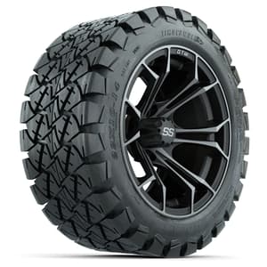 Set of (4) 14 in GTW Spyder Wheels with 22x10-14 GTW Timberwolf All-Terrain Tires