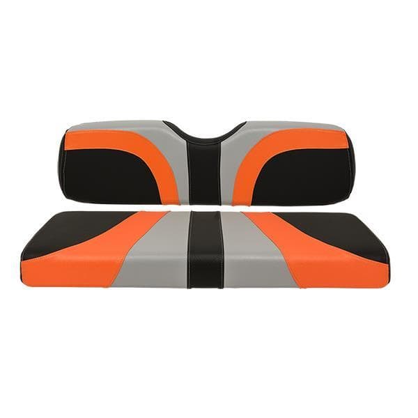 Red Dot Blade Gray Orange and Carbon Fiber Rear Seat Cushions - Genesis 250-300 Rear Seats