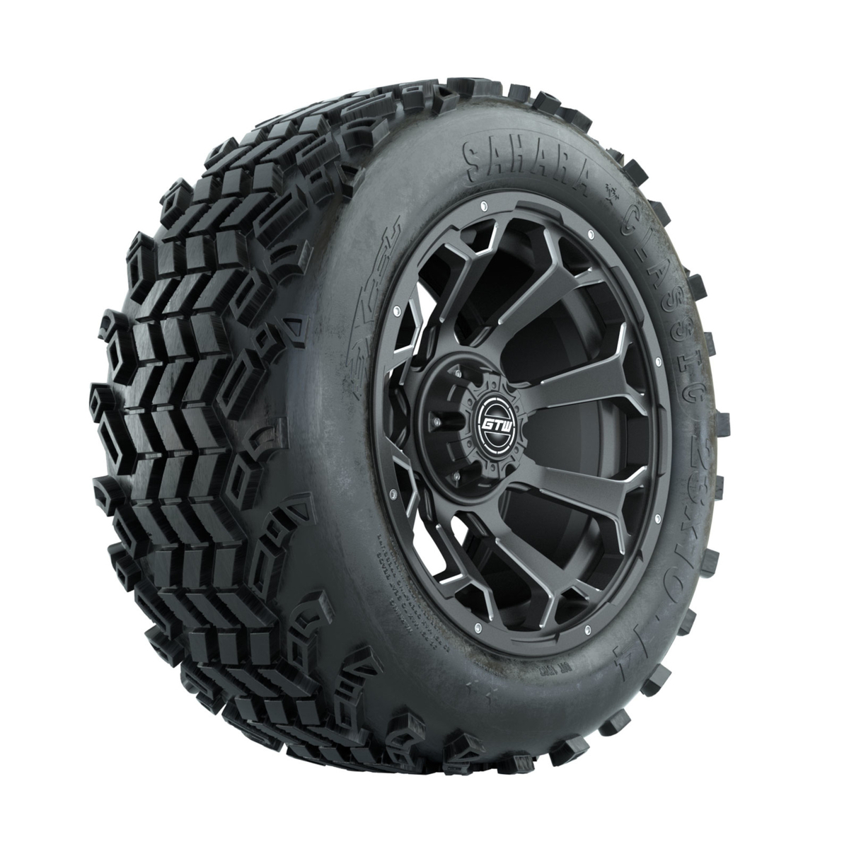 T W ASSY 14 MATTE GRAY RAVEN 23 SAHARA CL TIRE SET OF 4