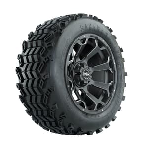 Set of (4) 14 Inch GTW Raven Matte Gray Wheels with Sahara Classic All Terrain Tires