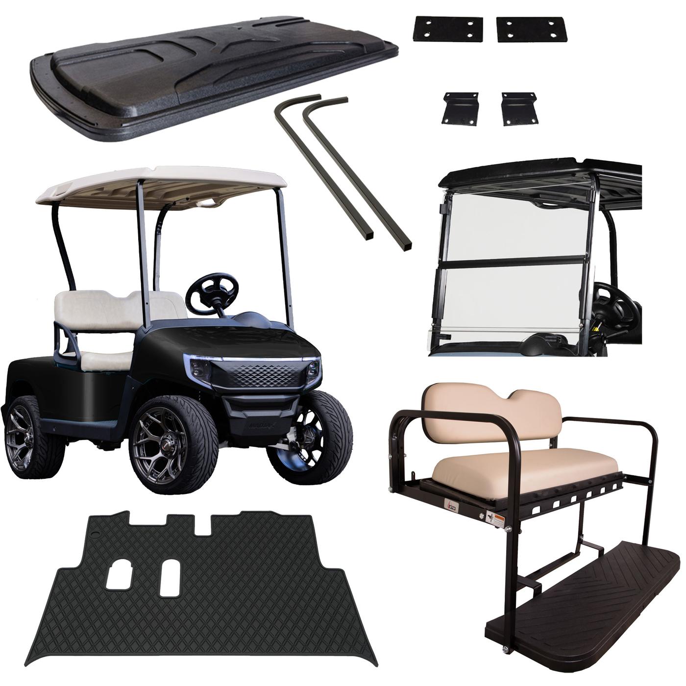 EZGO RXV Gold Refurb Package with Black Body & Tan Seats (Years 2008-2022)