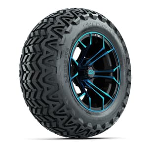 GTW Spyder Blue/Black 14 in Wheels with 23x10-14 GTW Predator All-Terrain Tires – Full Set