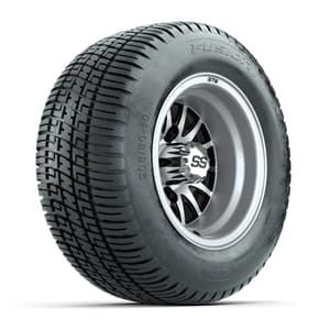 GTW Medusa Black and Machined Wheels with 18in Fusion DOT Approved Street Tires - 10 Inch