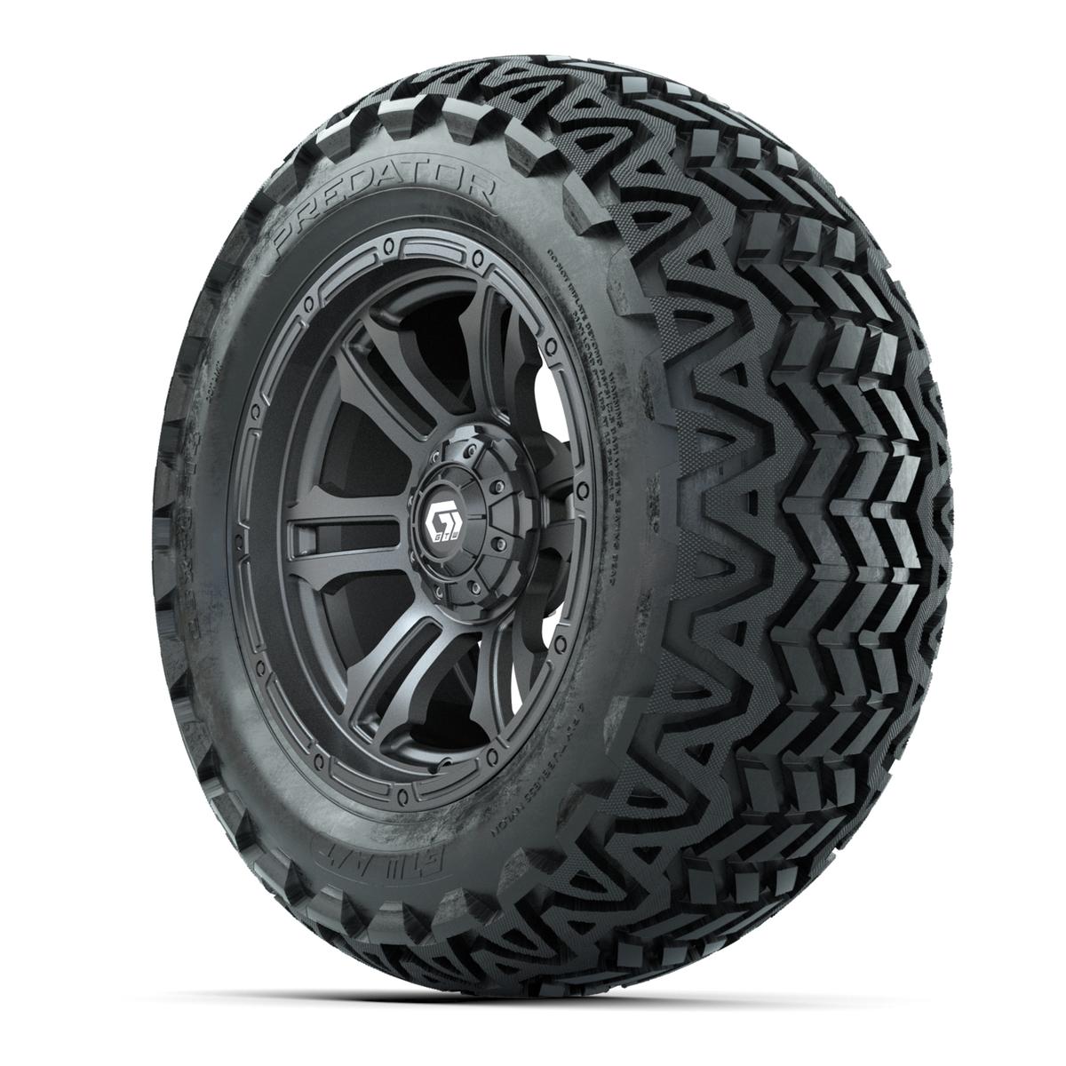 GTW® Shogun Gunmetal 14 in Wheels with 23x10-14 Predator All-Terrain Tires – Full Set