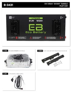 Pilot EV Eco Lithium 51v 105Ah Battery Bundle - Skinny