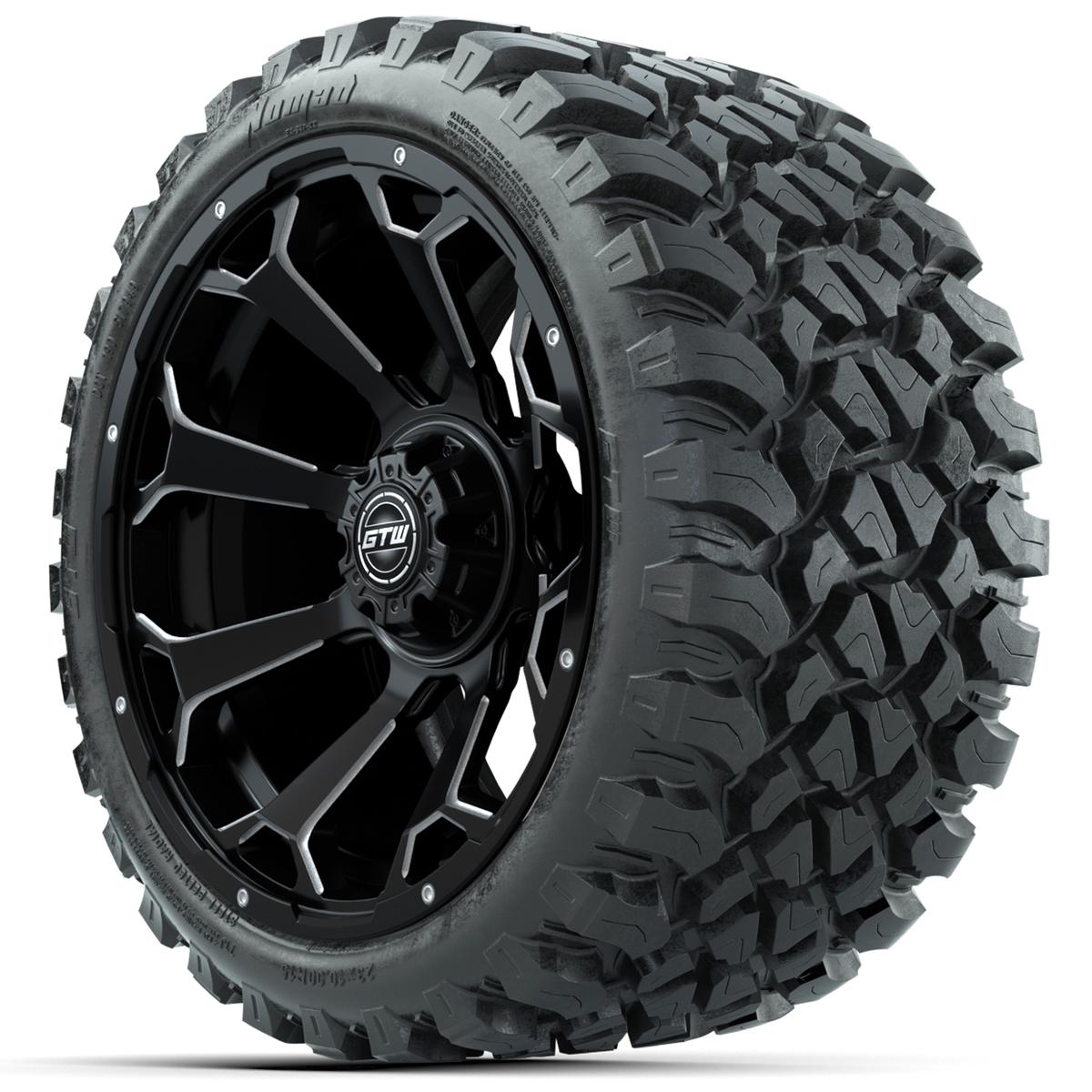 Set of (4) 15&Prime; GTW Raven Matte Black Wheels with 23x10-R15 Nomad All-Terrain Tires