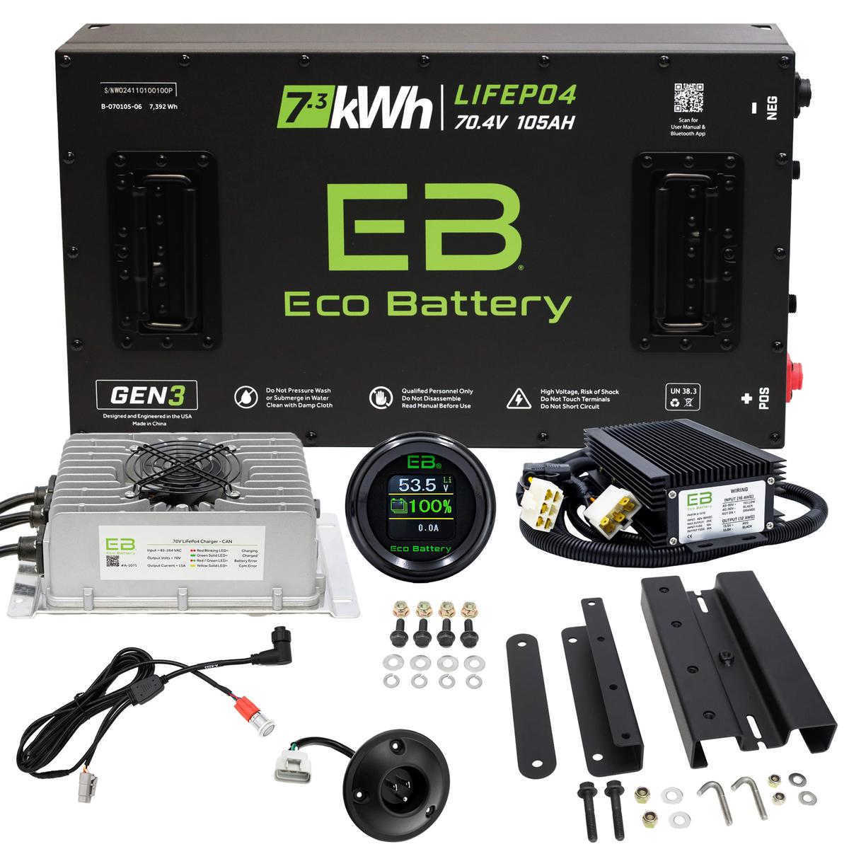 Yamaha G29/Drive 2007-2010 Eco Lithium 70v 105Ah GEN3 Battery Bundle
