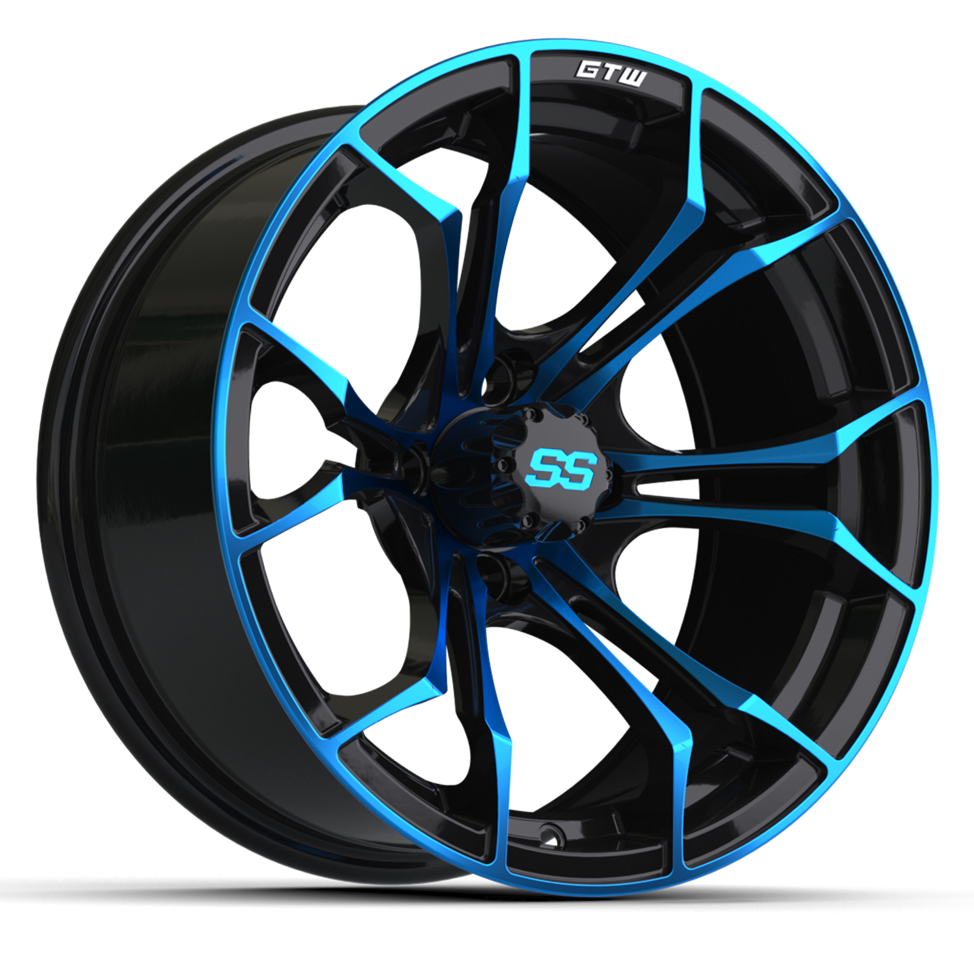 14″ GTW® Spyder Black with Blue Accents Wheel - Nivel Parts