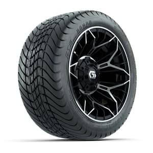 Set of (4) 12 in GTW® Stellar Machined & Black Wheels with 215/35-12 Mamba Street Tires