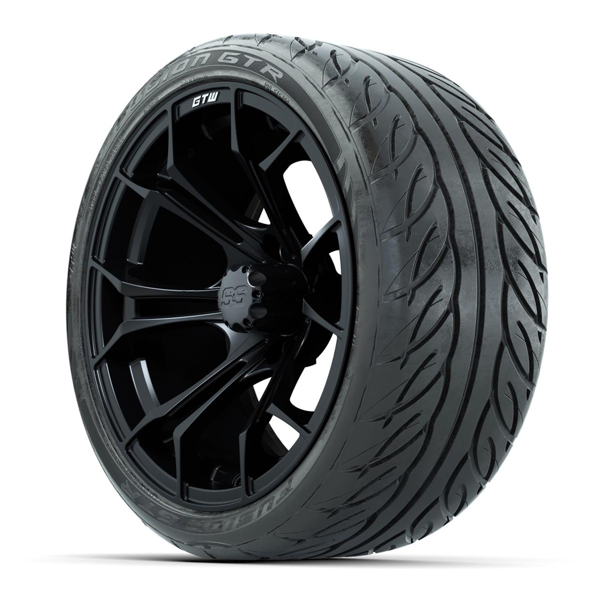 GTW Spyder Matte Black 15 in Wheels with 215/40-R15 Fusion GTR Street Tires – Full Set