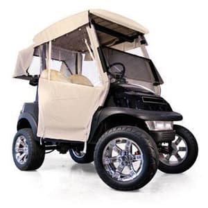 Club Car DS 2-Passenger Red Dot 3-Sided Beige Vinyl Enclosure (Years 2000-Up)