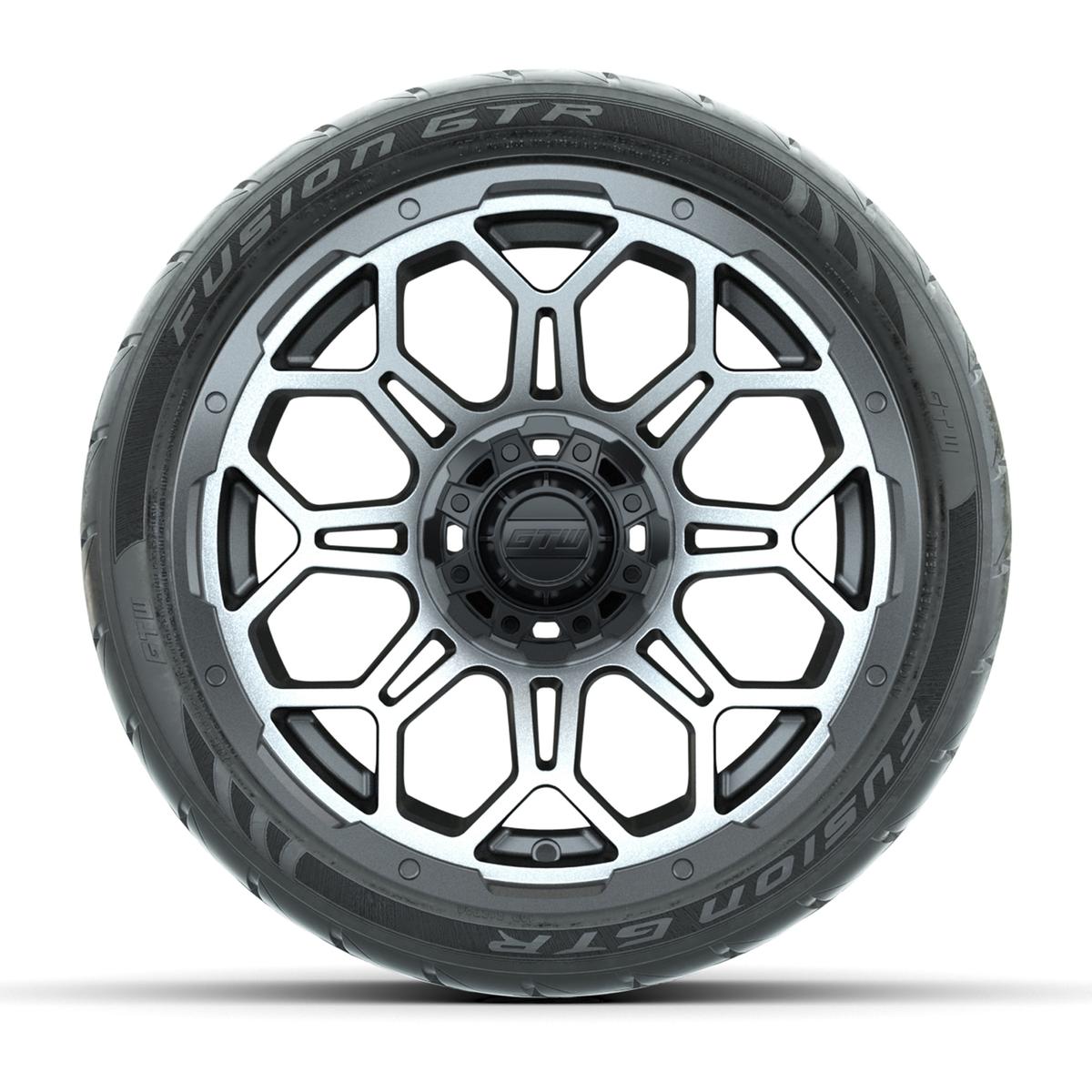 Set of (4) 14 in GTW Bravo Wheels with 205/40-R14 Fusion GTR Steel Belted Street Tires