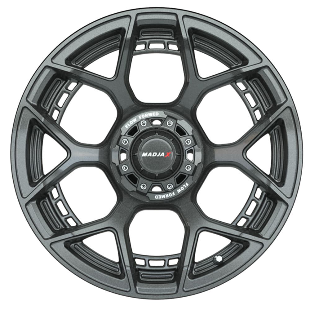 Set of (4) 15&quot; MadJax&reg; Flow Form Evolution Gunmetal Wheels with GTW&reg; Fusion GTR Street Tires