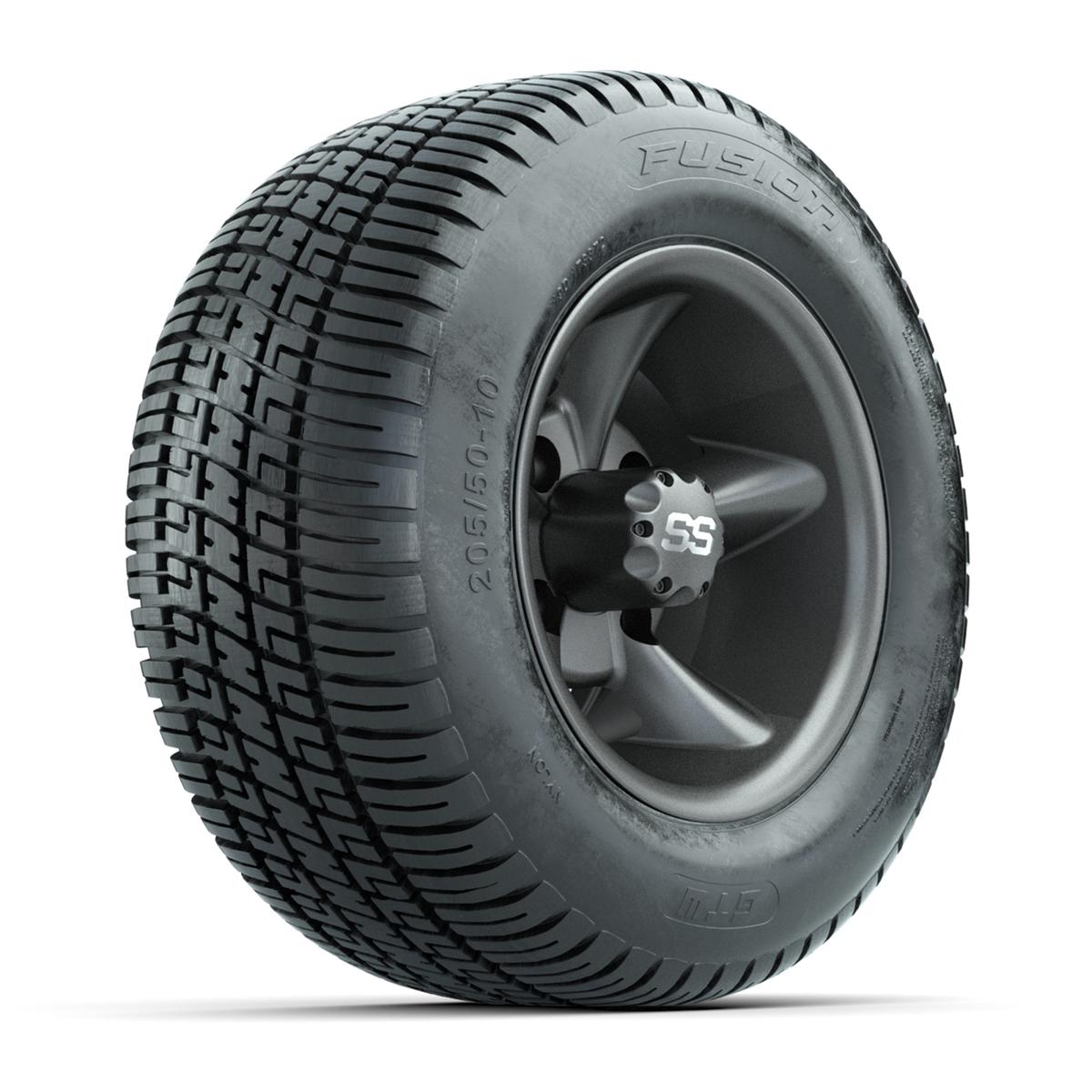GTW Godfather Matte Gray 10 in Wheels with 205/50-10 Fusion Street Tires – Full Set