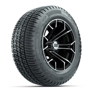 GTW Spyder Machined/Black 12 in Wheels with 215/50-R12 Fusion S/R Street Tires – Full Set