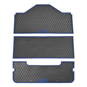 Xtreme Front, Middle, & Rear Floor Mats for Evolution D5 Ranger & Maverick – Black/Blue