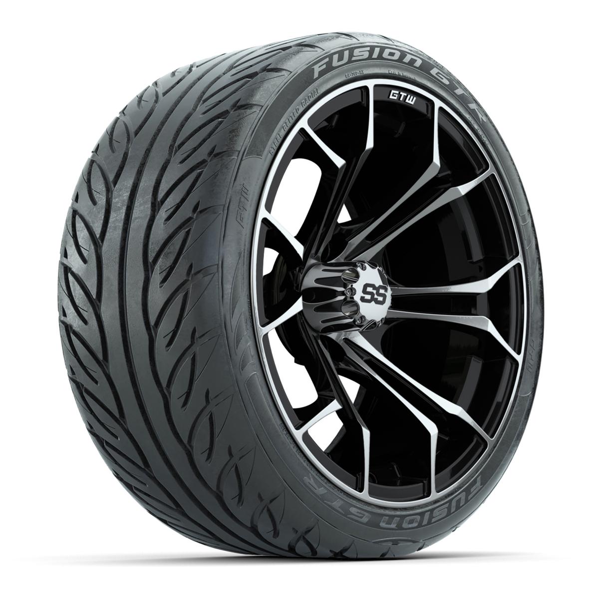 GTW Spyder Machined/Black 15 in Wheels with 215/40-R15 Fusion GTR Street Tires – Full Set