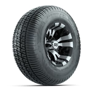 GTW Vampire Black and Machined 10 in Wheels with 20in Fusion Street Tires – Set of 4