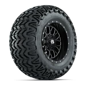 Set of (4) 12 in GTW® Helix Machined & Black Wheels with 23x10.5-12 Predator All-Terrain Tires