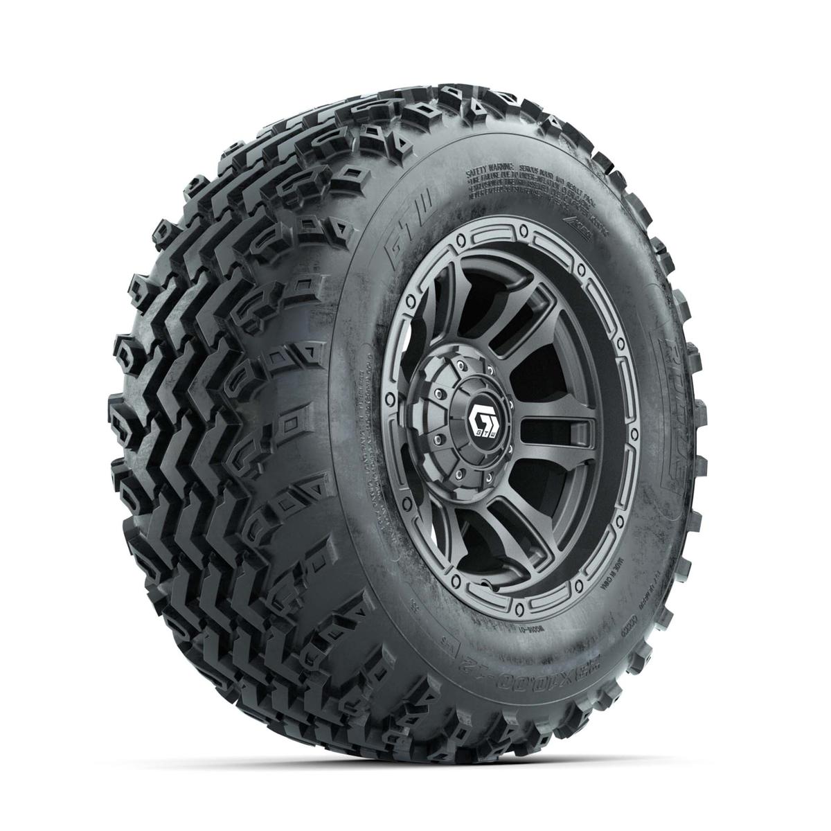 GTW&reg; Shogun Gunmetal 12 in Wheels with 23X10.00-12 Rogue All-Terrain Tires – Full Set