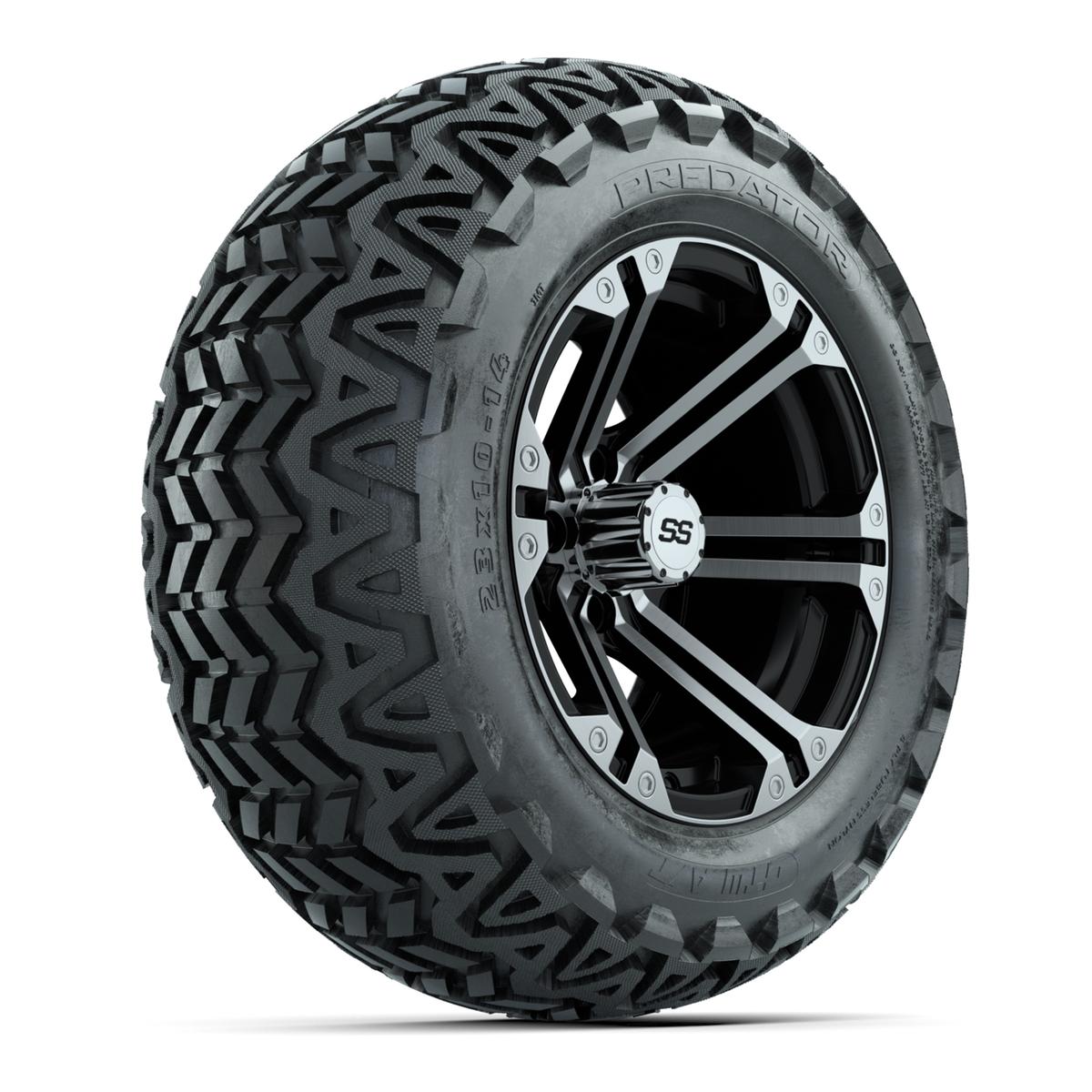 GTW Specter Black and Machined Wheels with 23in Predator A-T Tires - 14 Inch