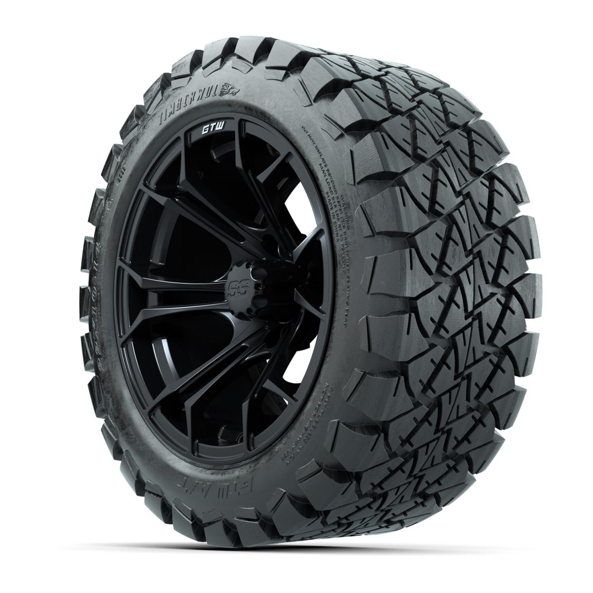 GTW Spyder Matte Black 14 in Wheels with 22x10-14 GTW Timberwolf All-Terrain Tires – Full Set
