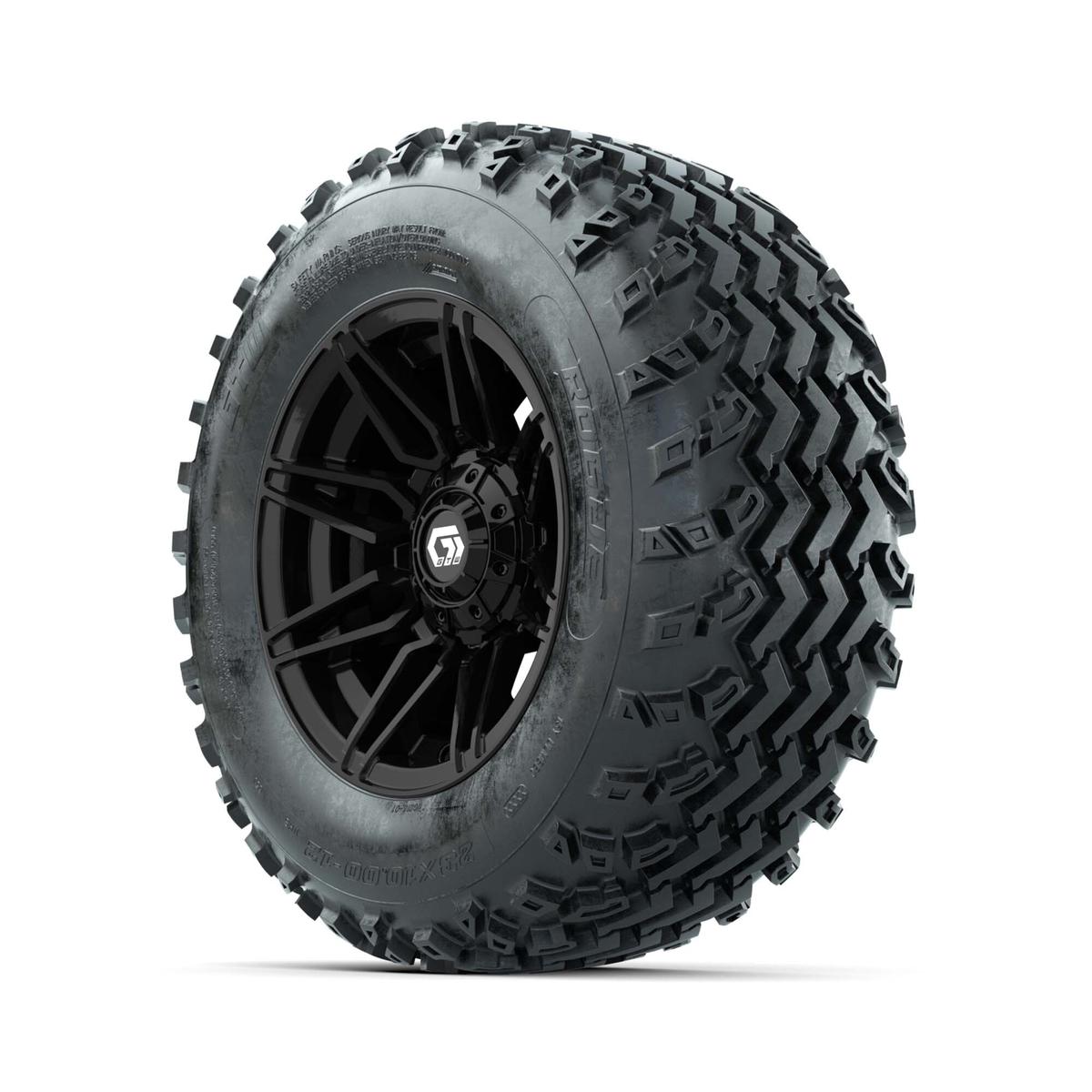 GTW&reg; Stealth Gloss Black 12 in Wheels with 23X10.00-12 Rogue All-Terrain Tires – Full Set