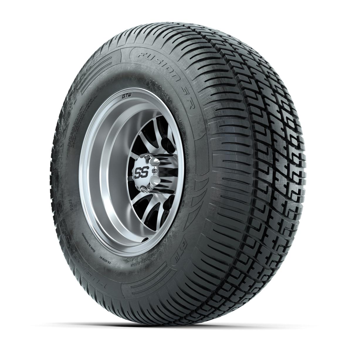 10" GTW Medusa Black and Machined Wheels with 20" Fusion Street Tires- Set of 4