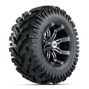 12” GTW Tempest Black and Machined Wheels with 23" Raptor Mud Tires – Set of 4