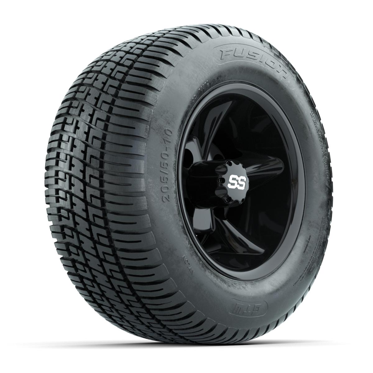 GTW Godfather Black 10 in Wheels with 205/50-10 Fusion Street Tires – Full Set