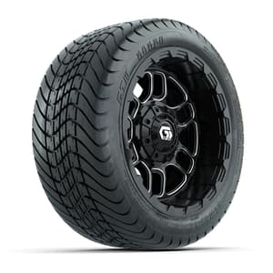 Set of (4) 12 in GTW® Titan Machined & Black Wheels with 215/35-12 Mamba Street Tires