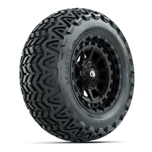 GTW® Barricade Gloss Black 14 in Wheels with 23x10-14 Predator All-Terrain Tires – Full Set