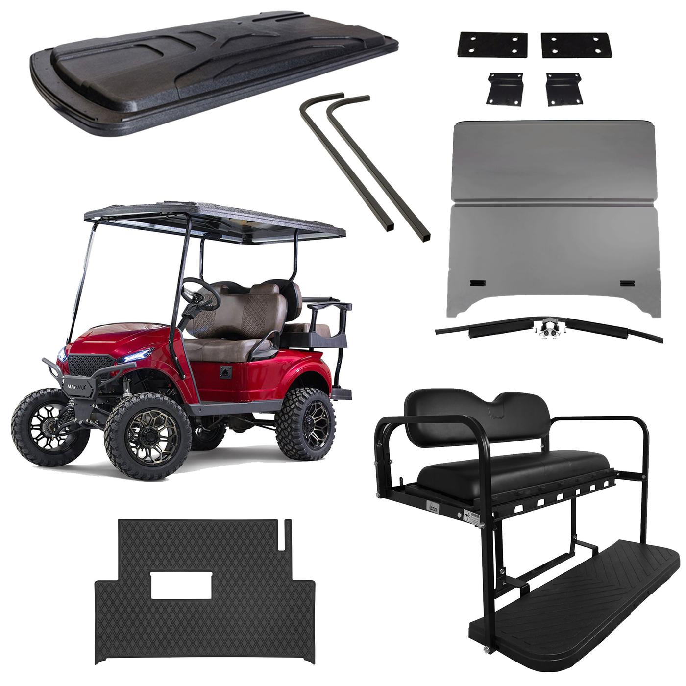 EZGO TXT Gold Refurb Package with Cherry Metallic Body & Black Seats (Years 1994.5-Up)