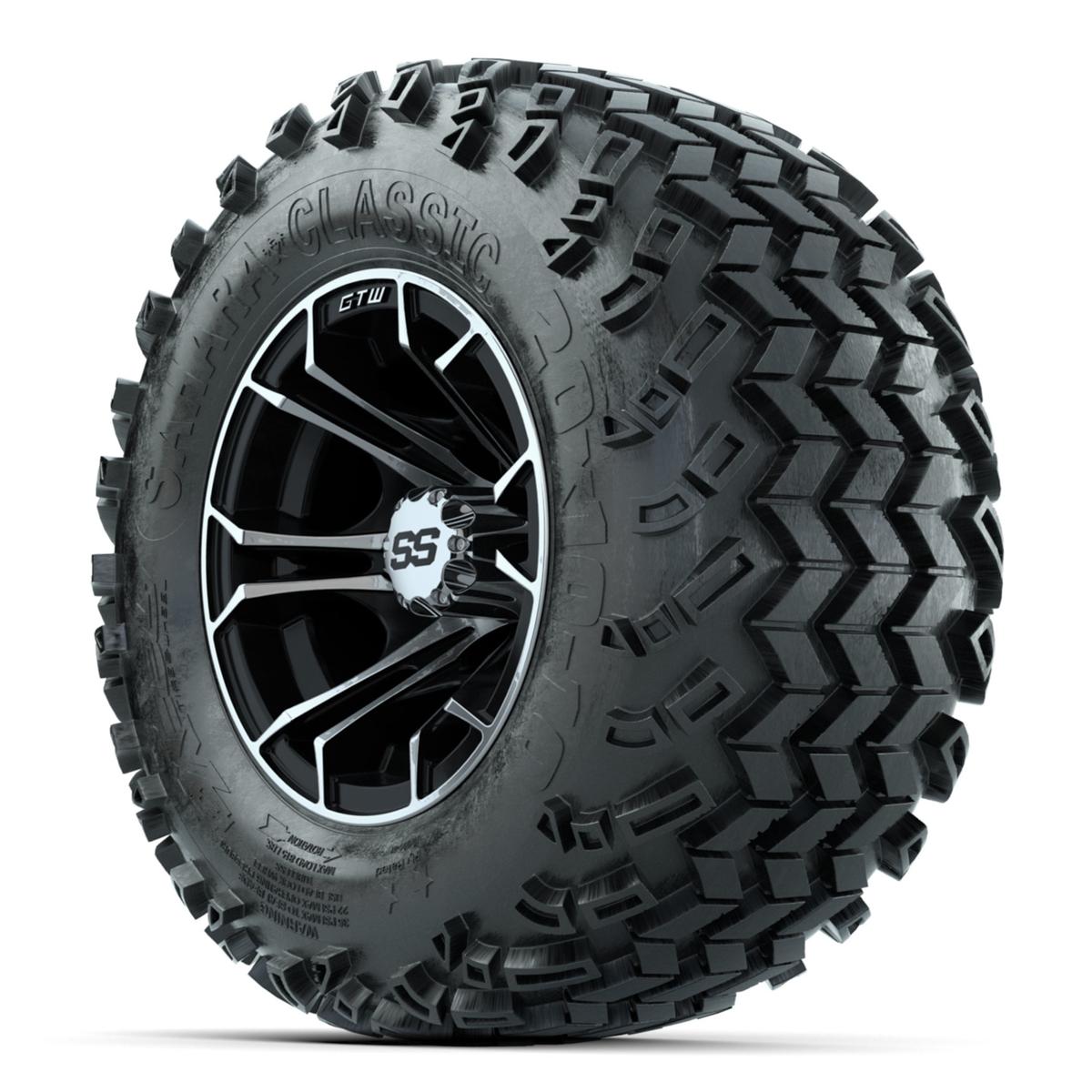 GTW Spyder Machined/Black 10 in Wheels with 20x10-10 Sahara Classic All Terrain Tires – Full Set