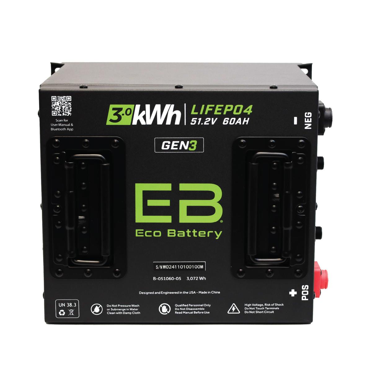 EZGO TXT Eco Lithium 51V 60Ah GEN3 Battery Bundle - Cube