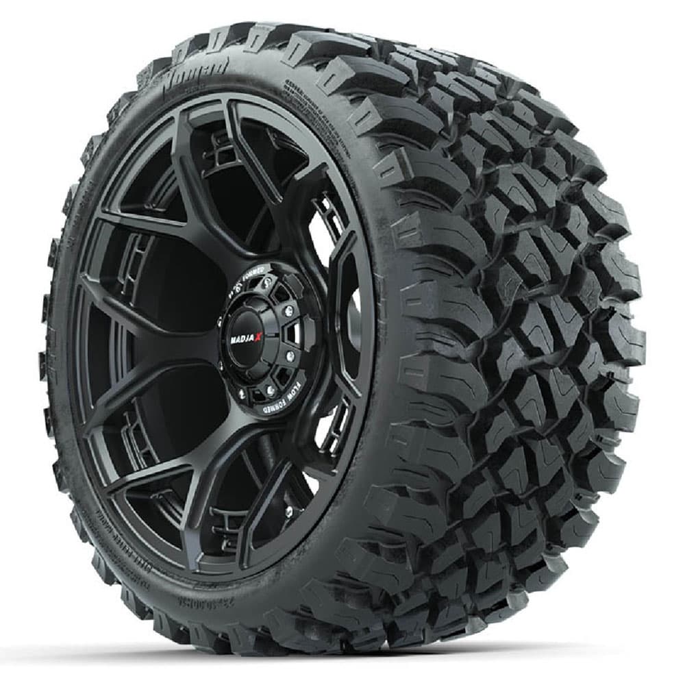 Set of (4) 15&quot; MadJax&reg; Flow Form Evolution Matte Black Wheels with GTW&reg; Nomad Off Road Tires