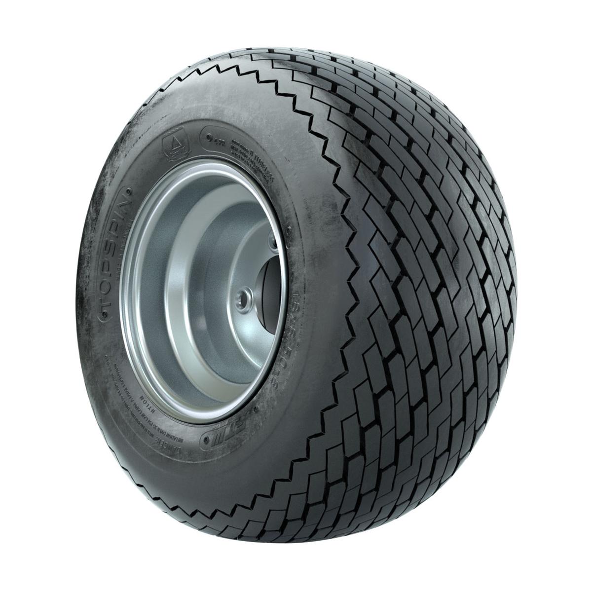 8” GTW&reg; Topspin Tire & Silver Steel Wheel Assembly
