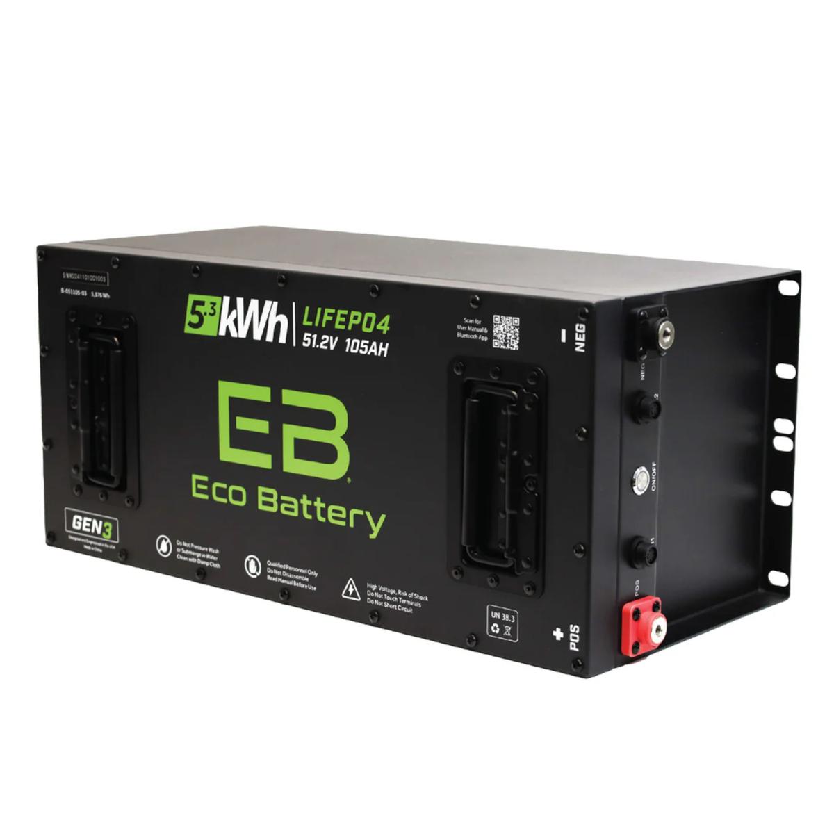 Eco Battery 51V 105Ah GEN3 “Skinny” LifePo4 Lithium Battery Only