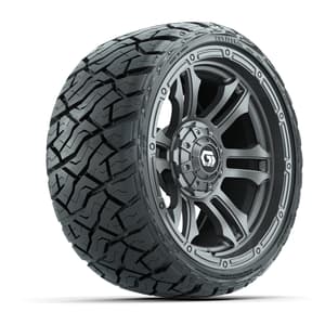 GTW Shogun Gloss Gunmetal 14 in Wheels with 205/35-R14 Maverick Low-Profile All-Terrain Tires – Full Set