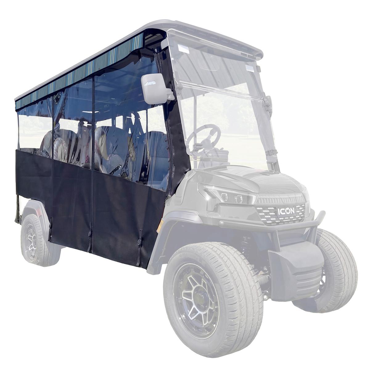 RedDot 6-Passenger Black Track Style Enclosure with Motive Denim Valance for ICON i60LX (Years 2026-Up)