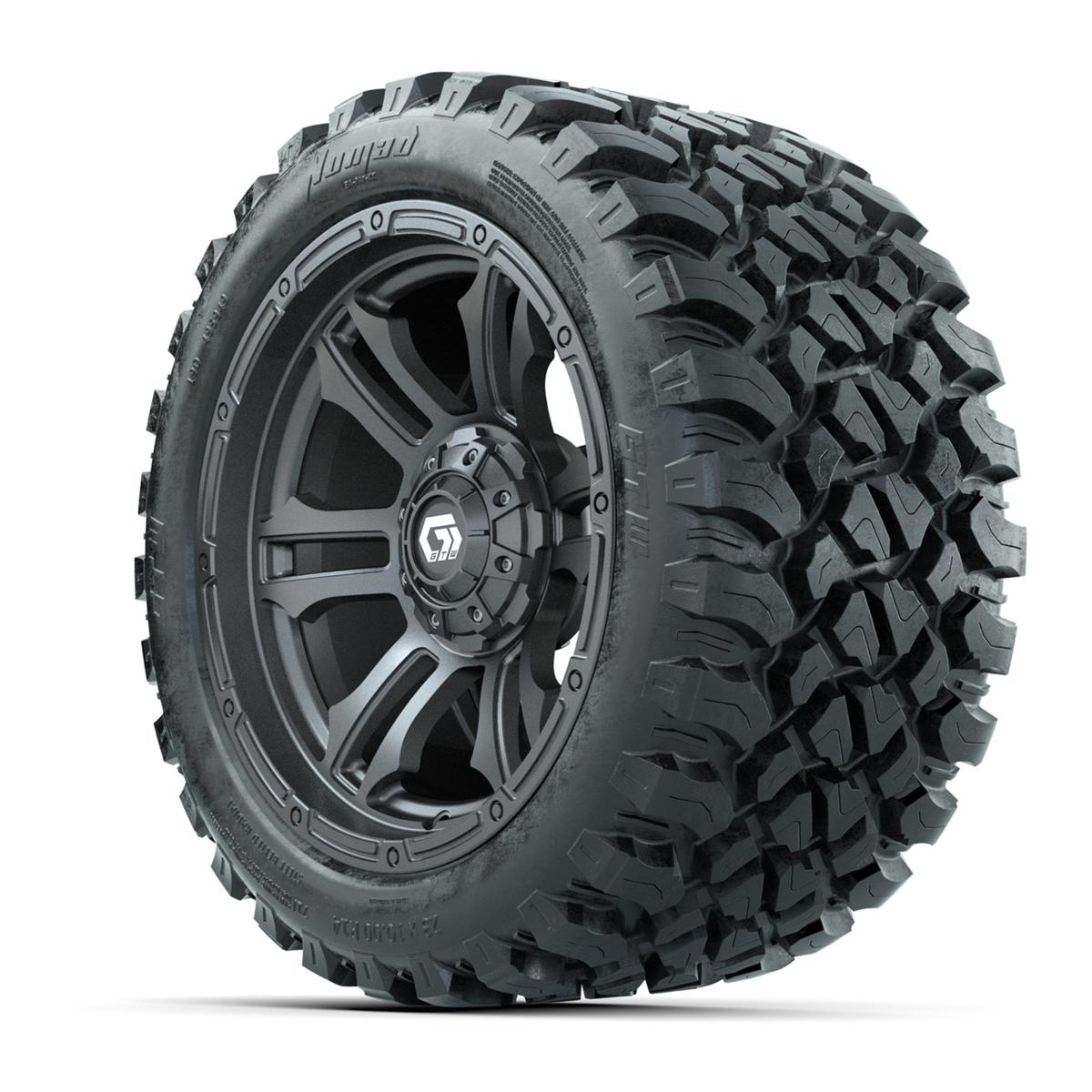 GTW&reg; Shogun Gunmetal 14 in Wheels with 23X10-R14 Nomad Steel Belt Radial All-Terrain Tires – Full Set