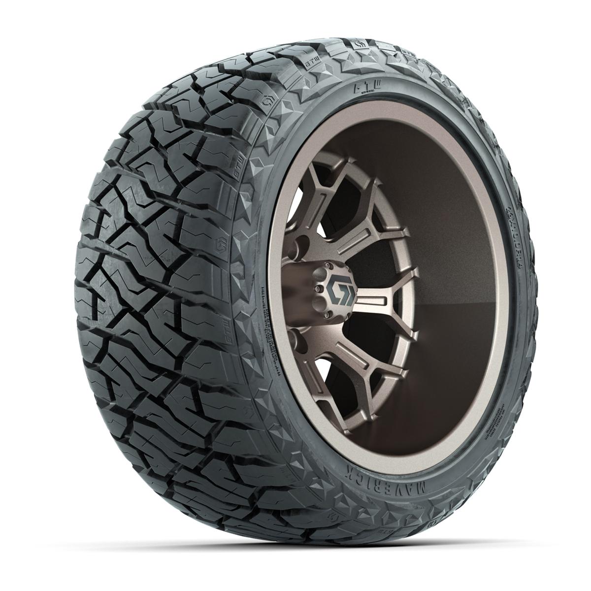 GTW&reg; Assault Matte Bronze 14 in Wheels with 23X10-R14 Maverick Steel Belted Radial All-Terrain Tires - Full Set