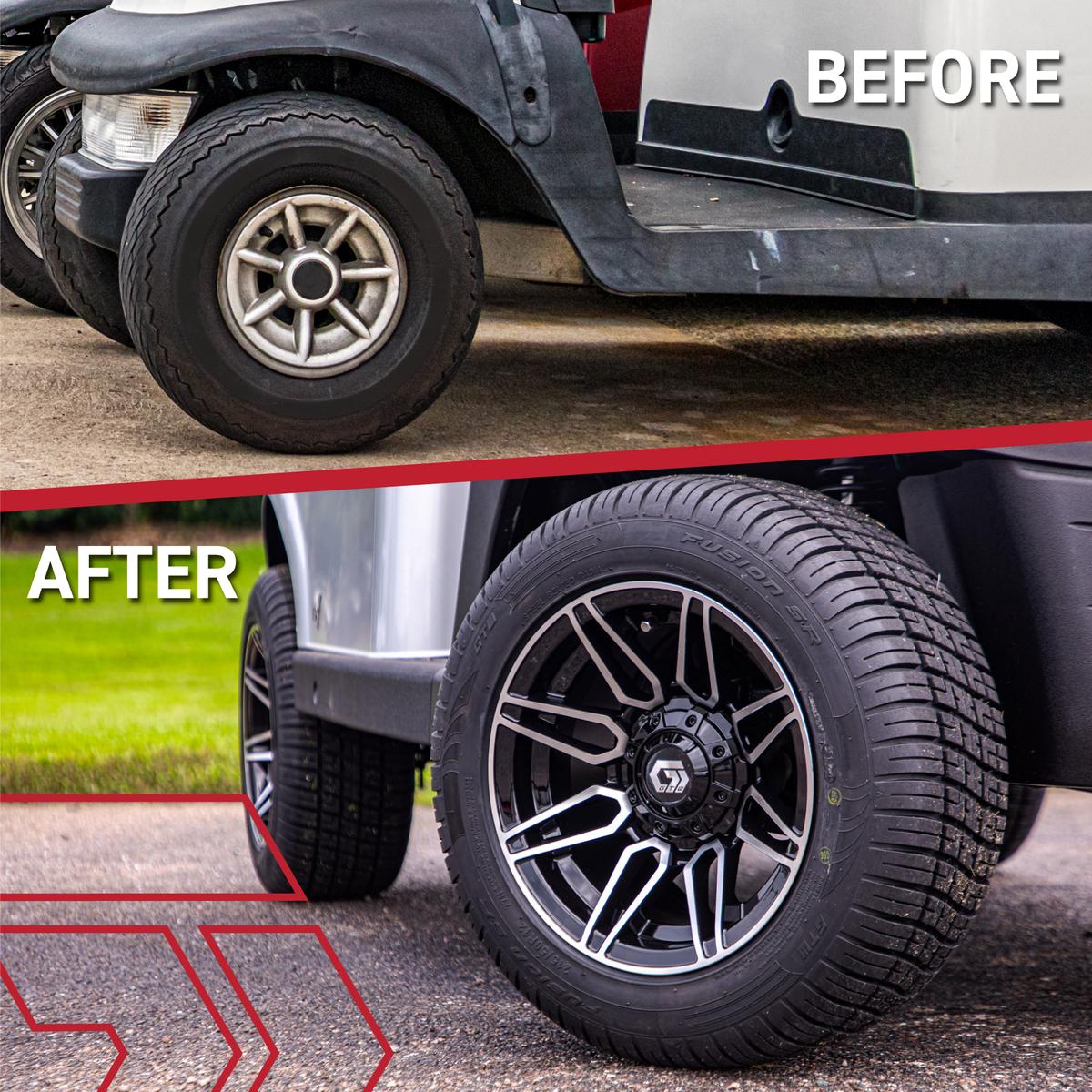 GTW&reg; Stealth Gloss Black 12 in Wheels with 23X10.00-12 Rogue All-Terrain Tires – Full Set